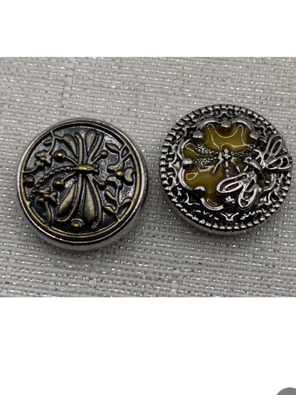 DRAGONFLY Snap Button Charms - Set of 2 - Genuine Ginger Snaps & Co. Charms